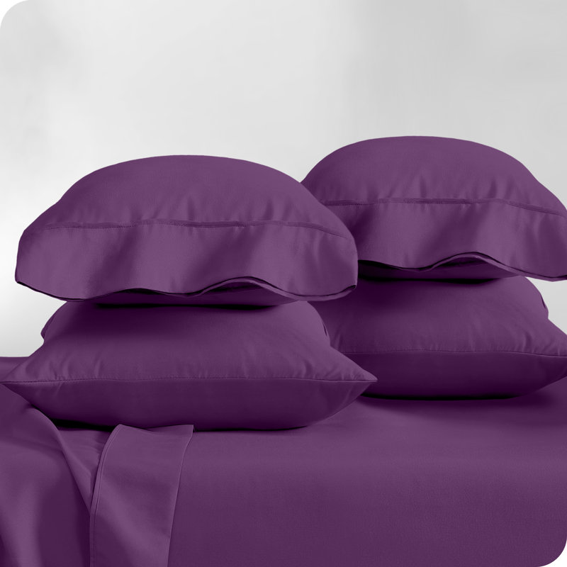 Ultra-Soft Microfiber Pillowcase, Plum, 4 King Pillowcases
