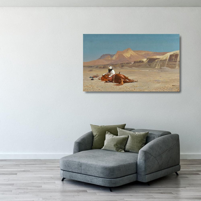 L'arabe et son cheval, H 24 po x l 40 po