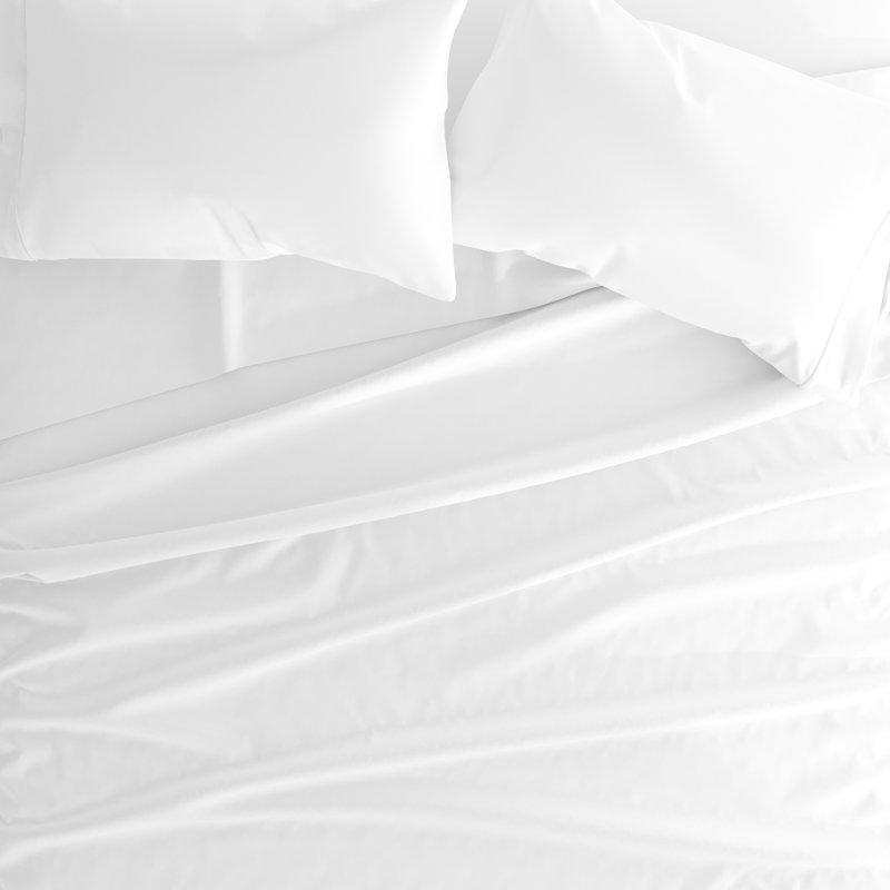 Becky Cameron 1800 Series Double-Brushed Microfiber 4 Piece Sheet Set, King Sheet Set + Fitted Sheet + 2 Pillowcases, White