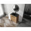 Meuble-lavabo autoportant de 42 po avec lavabo en céramique noire et armoires de rangement, porte à fermeture douce