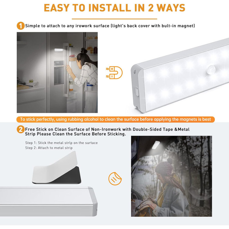 Rechargeable LED Motion Sensor Light Bar with Remote Control