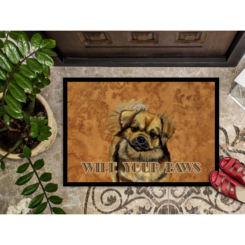 Tapis d'entrée / extérieur antidérapant Tibetan Spaniel, Rectangle 2 pi x 3 pi