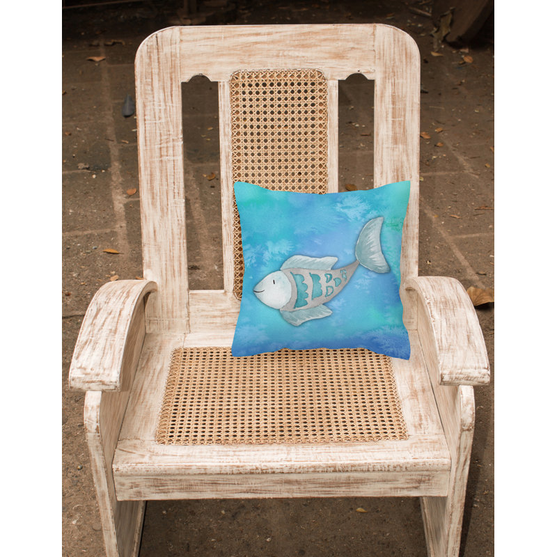 Coussin décoratif intérieur/extérieur aquarelle fish, 18 po x 18 po