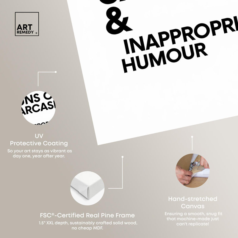 «Jokes and Jabs Joint», reproduction d'art sur toile, citations par Art Remedy, H 30 po x l 24 po, Toile tendue avec châssis