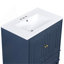 Meuble-lavabo 30 po avec lavabo style rétro, espace de rangement multifonctionnel, tablette de porte, porte à fermeture en douceur, bleu