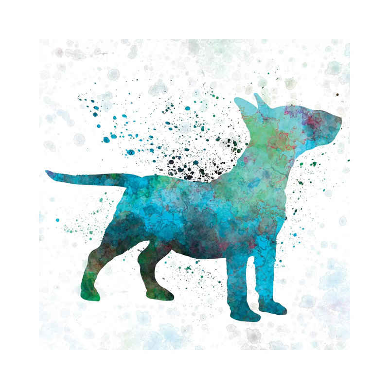 Miniature Bull Terrier In Watercolour by Paul Rommer - Wrapped Canvas Gallery-Wrapped Canvas Giclée, 93.98 cm H x 93.98 cm W