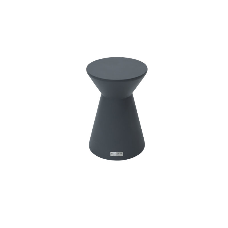 ROME Column Side Table Small Round Concrete End Table 50,8 cm H X 35 cm B X 35 cm T, Black