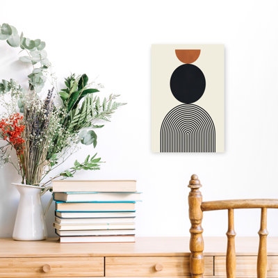 «Stacked Geometric Forms Abstract», reproduction d'art géométrique murale contemporaine