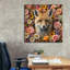 «Fox entouré de fleurs» par Rey Klimt, art mural sur toile-551482768