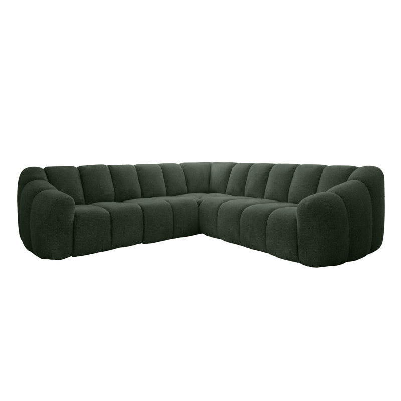 Shell Corner Sofa , Symmetrical, Green