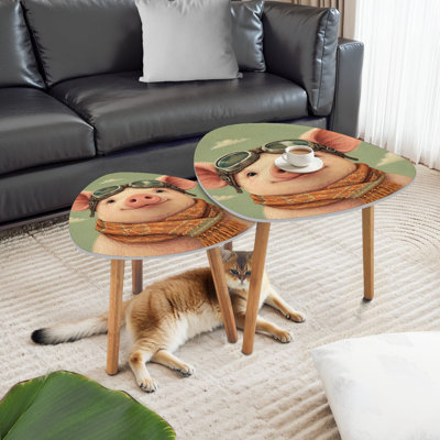 Ensemble de 2 tables basses gigognes Triangle