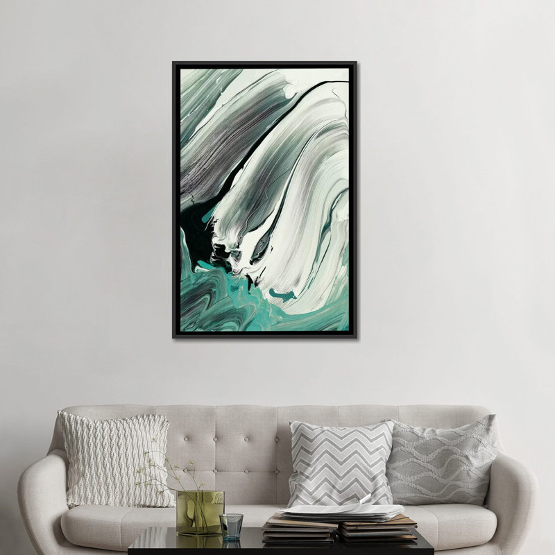 « marble dust iii », reproduction sur toile, H 26 po x l 18 po x P 1,5 po, Toile avec cadre noir, Pas de tapis
