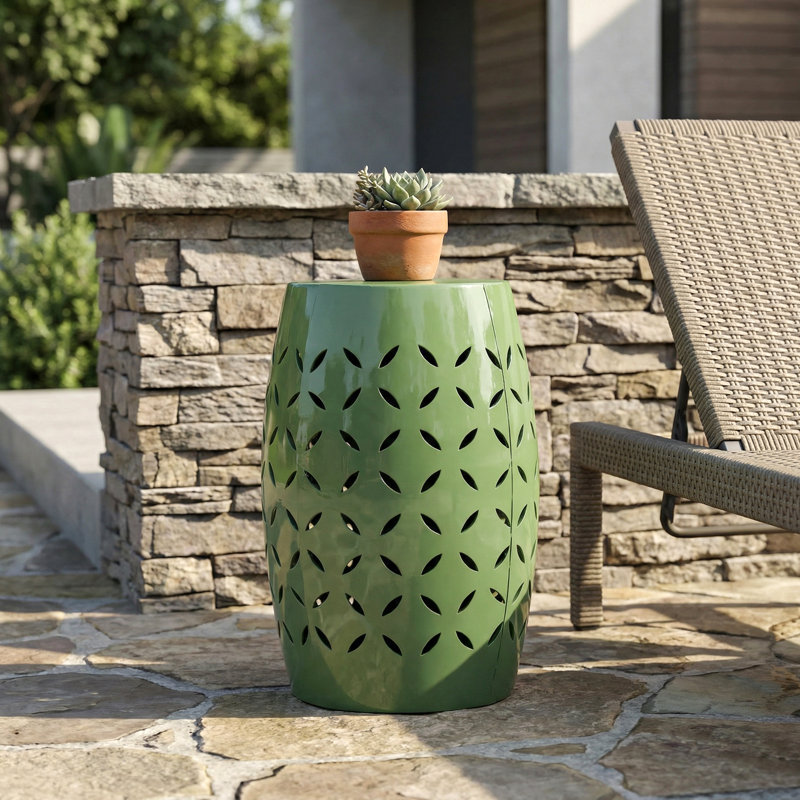 Table de bout en fer 12 po, Green