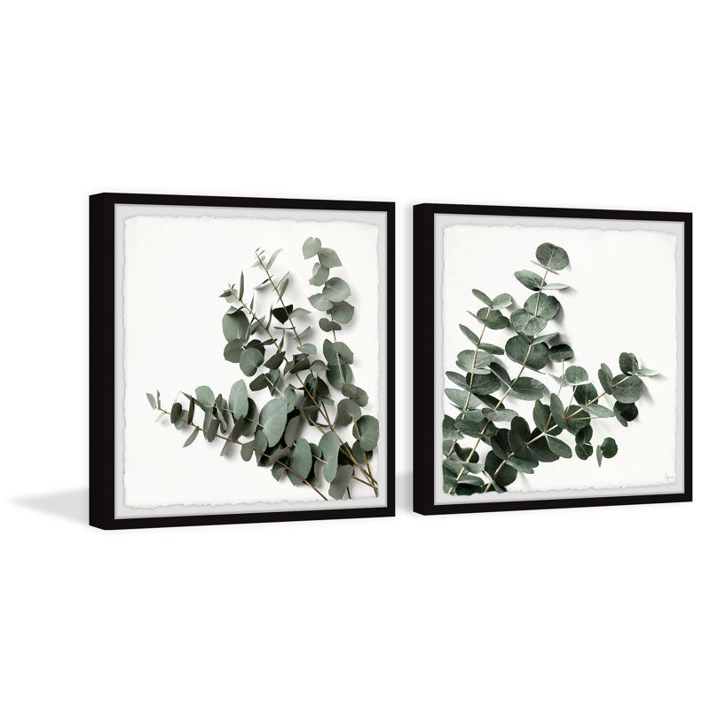 Eucalyptus Bloom by Marmont Hill - 2 Piece Single Picture Frame Painting Set, 81" H x 81" W x 3.81" D