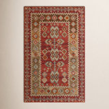 Laughlin Wool Oriental Area Rug in Red/Beige