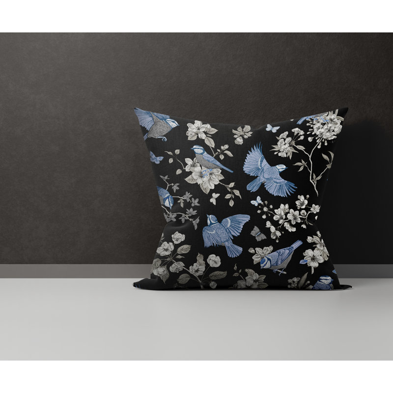  Housse de coussin en coton Cosette, L 17 po x H 17 po, Noir
