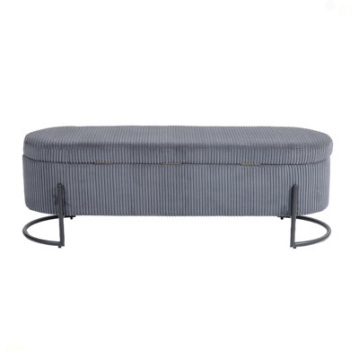 Storage Ottoman,Bedroom End Bench,Upholstered Fabric Storage Ottoman With Safety Hinge, Entryway Padded Footstool, Ottoman Bench For Living Room & Bedroom (Dark Gray)