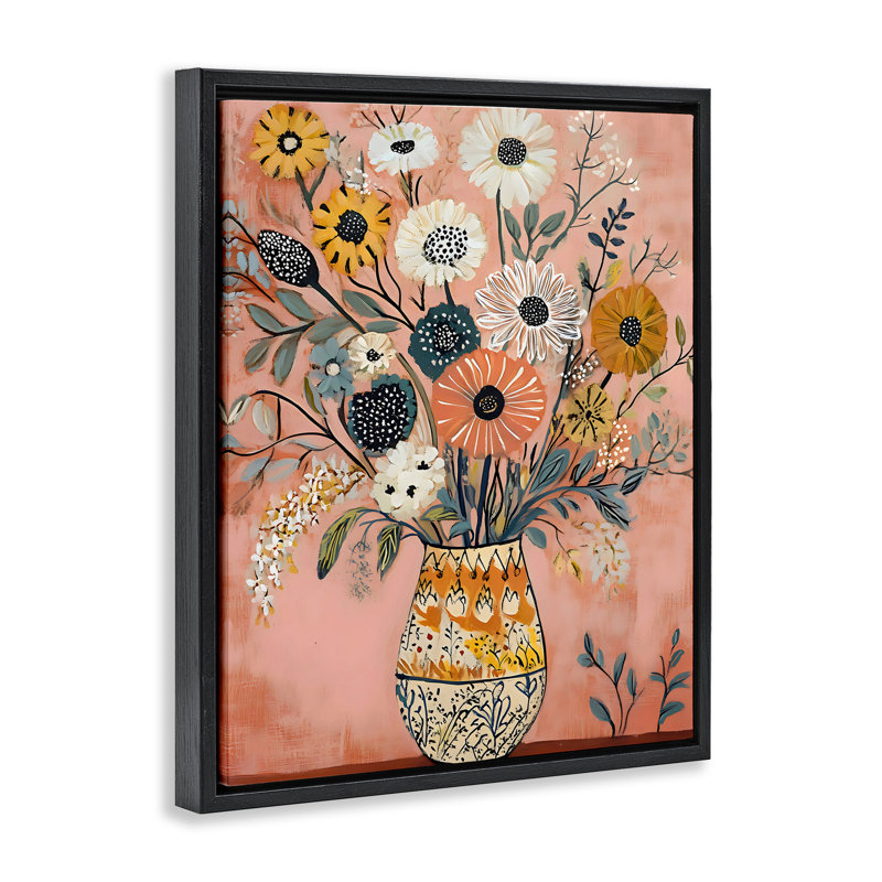 Cadre flottant dans un vase Boho, par Creative Studio, Cadre flottant noir de jais, H 21 po x l 17 po