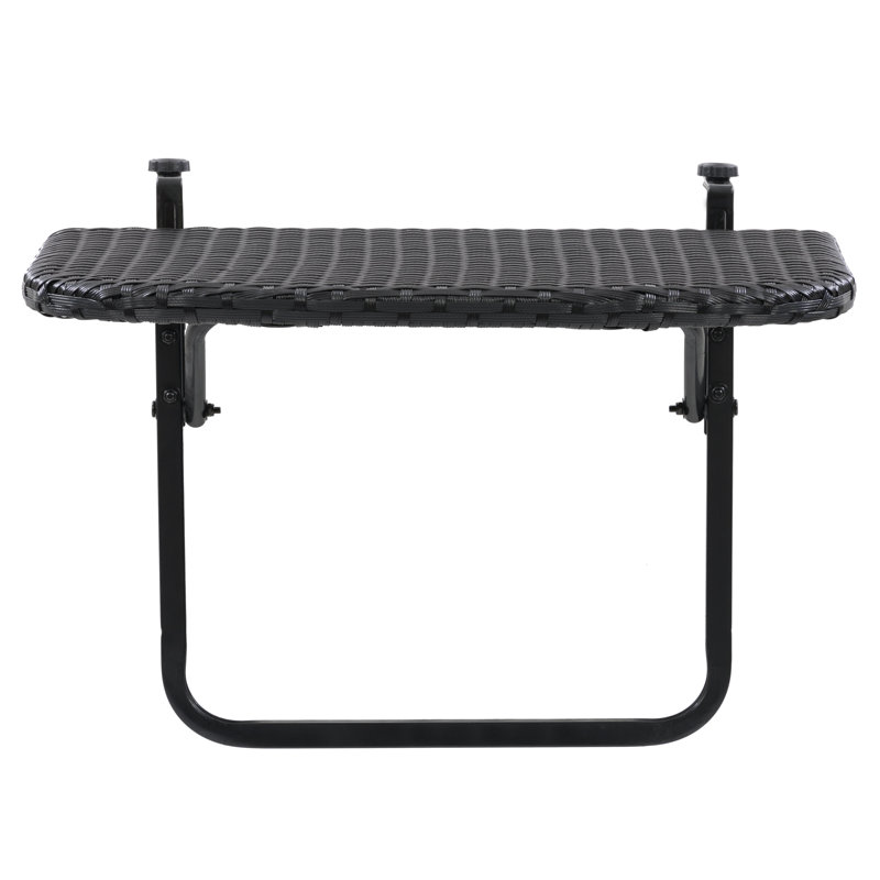 Aalliyah Wicker/Rattan Outdoor Folding Balcony Table