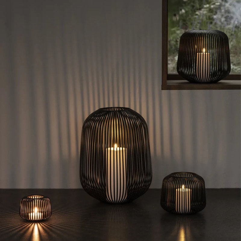 Lito Other Corner Lantern, Black, 10 cm H x 14 cm W x 14 cm D