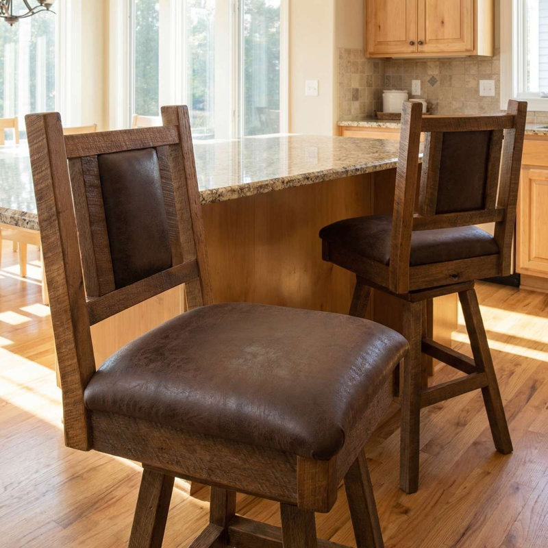 Tabouret de comptoir pivotant avec dossier Barnwood