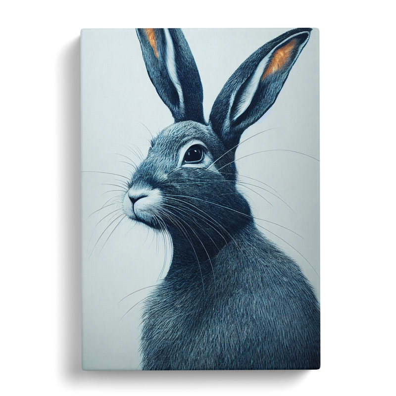 XC1022-1745X Curious Hare - Wrapped Canvas Print, 76cm H x 50cm W x 3cm D
