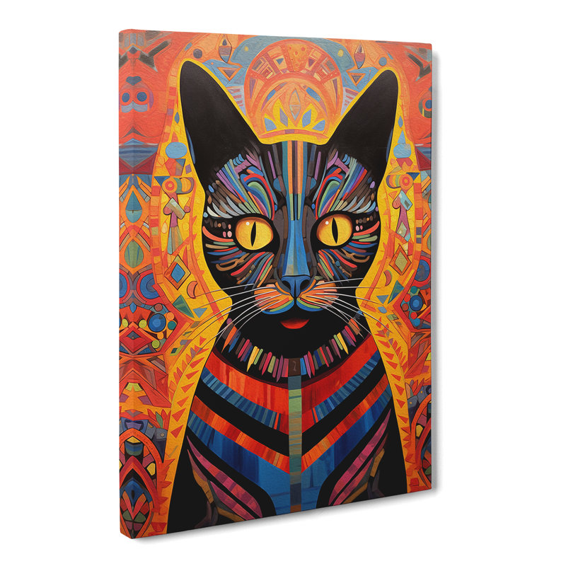 Egyptian Cat Colour Field - Wrapped Canvas, 76cm H x 50cm W x 3cm D