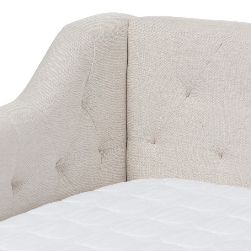 Lit de jour simple avec couchette Dania, Beige clair
