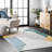 Scipio Modern Abstract Power Loom Performance Light Gray/Blue Rug-1616034419