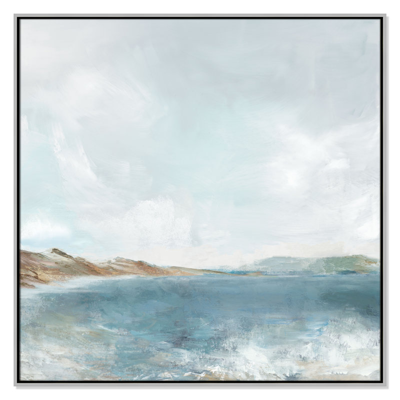 Echoes in Blue Print par PI Studio, H 41,5 po x l 41,5 po, Flottant argenté