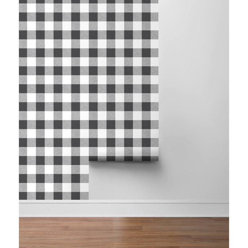 Rouleau de papier peint adhésif L 18 pi x l 20,5 po Ekrem, Noir / blanc
