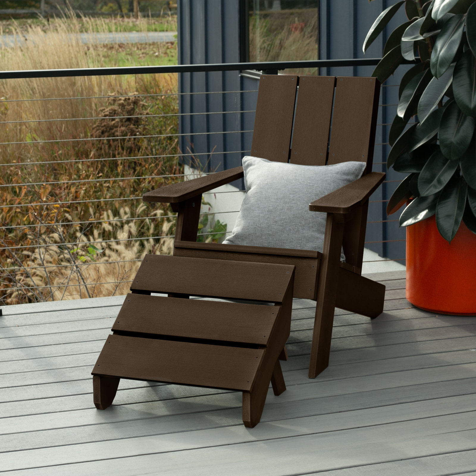 Byrnes Adirondack Chair, Weathered Acorn