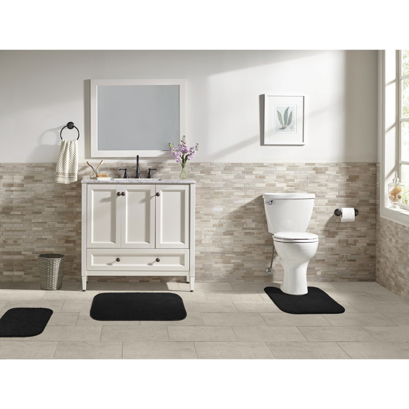 Tapis pour salle de bain Heffingen, Noir