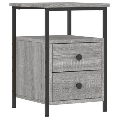 vidaXL Bedside Cabinet Engineered Wood, Iron Adjustable Feet