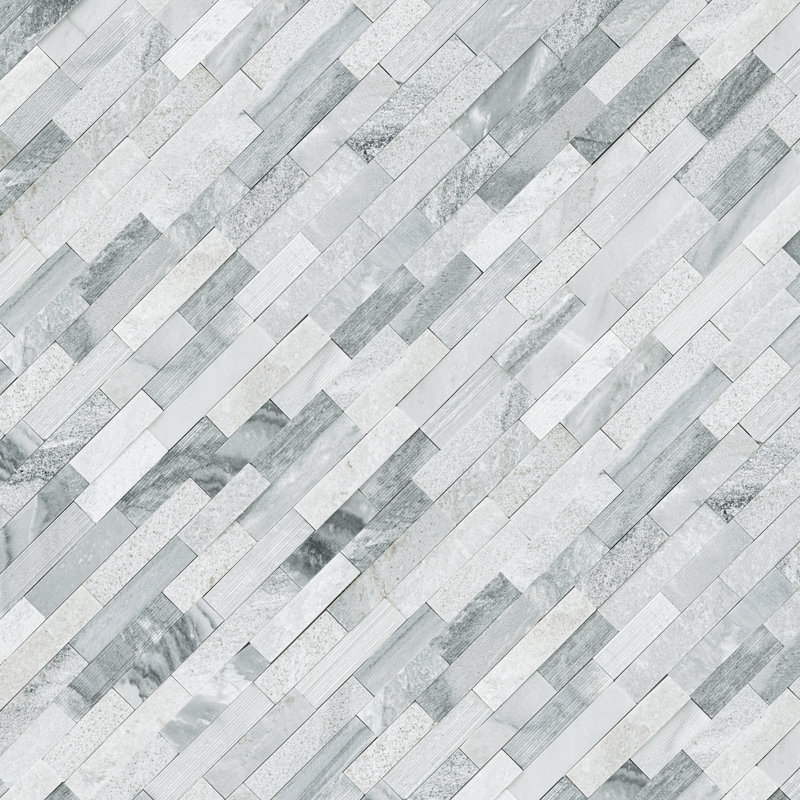 Stonecrest 6 in. x 24 in. Multi Finish Natural Stone Ledger Panel Corner Wall Tile, Glacier Gris