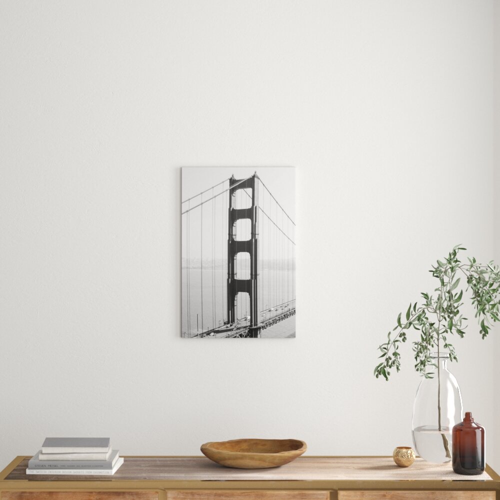 Leinwandbild Golden Gate Bridge San Francisco Black and White, Fotodruck