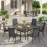 Ensemble repas d'extérieur rond pour 6 personnes 47 "avec chaises empilables Textilene