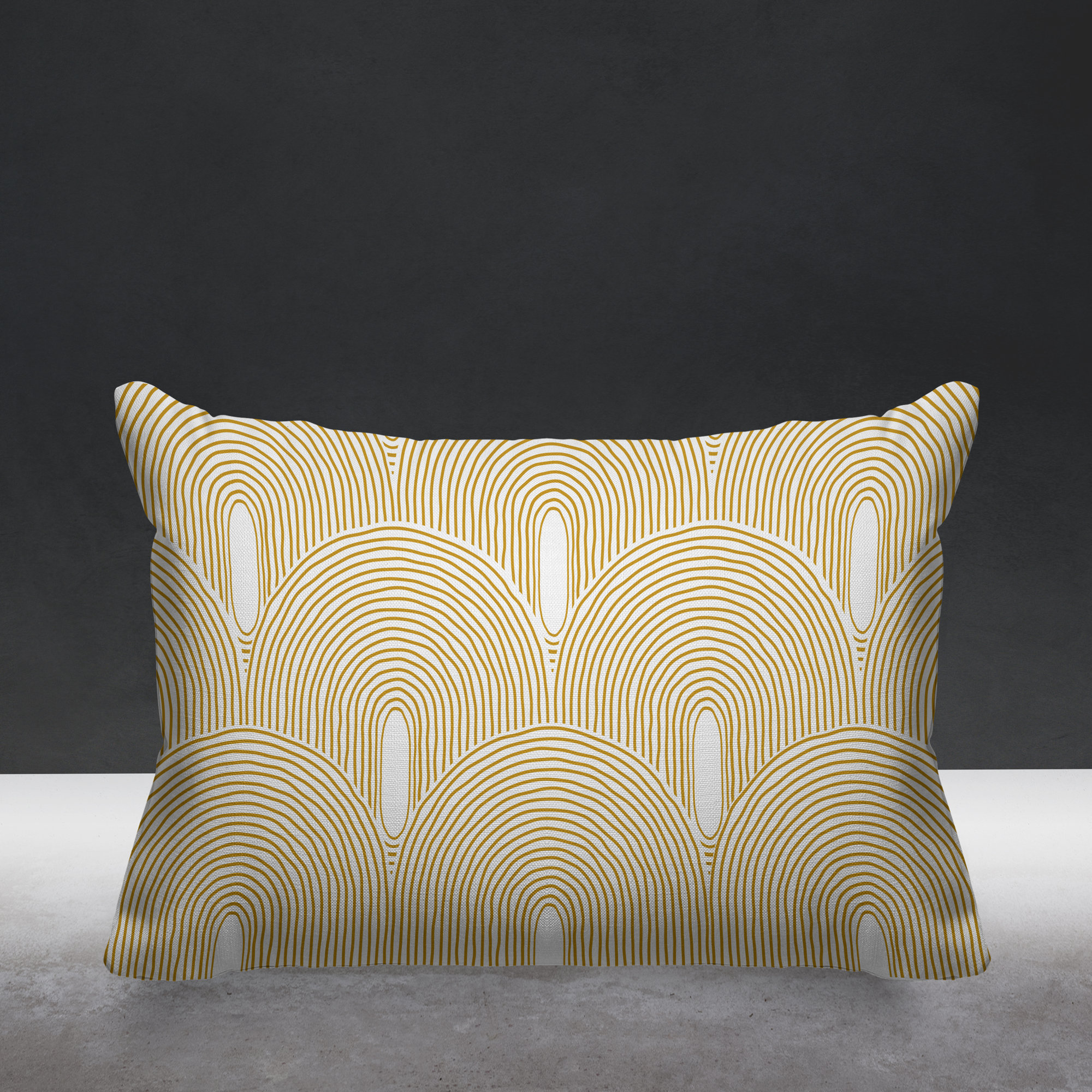 Limpo Starburst Spun Polyester Indoor/Outdoor Throw Pillow, Yellow, Rectangular, 18"H x 25"W