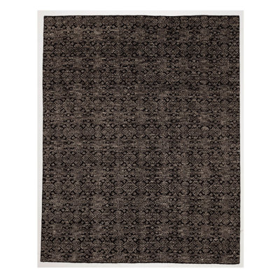 Handmade Cotton and Silk Geometric Area Rug