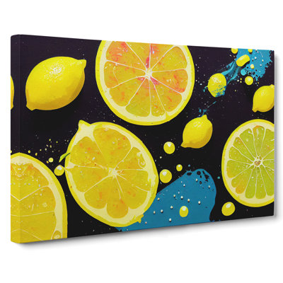 Lemon Fruit Splash Vol.2 Abstract - Wrapped Canvas Print