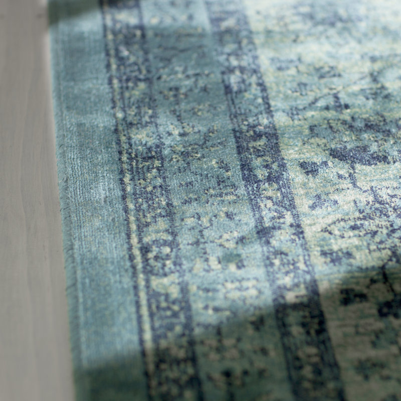 Evanoff Oriental Blue/Multi Area Rug, Rectangle 6'7" x 9'2"