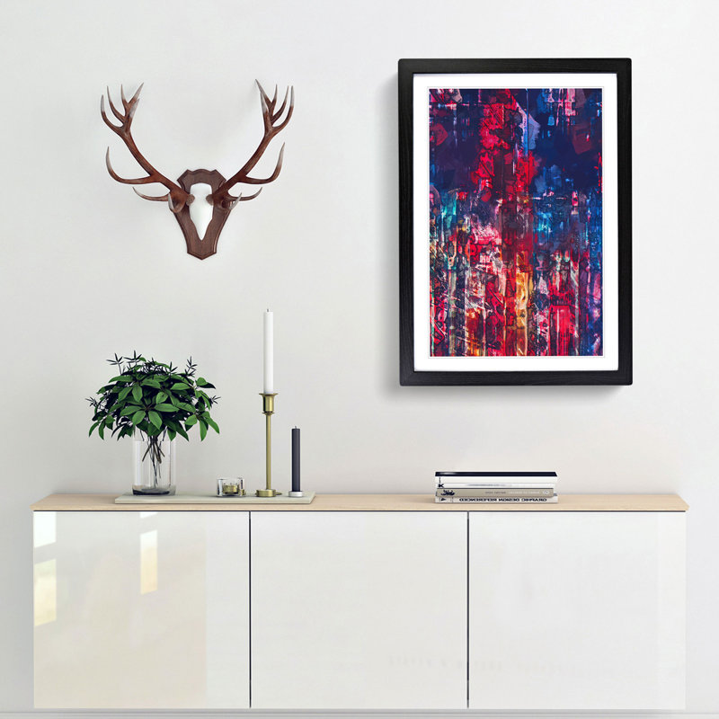 The Streets in Abstract - Picture Frame Graphic Art Print, 76cm H x 50cm W x 2cm D, Black