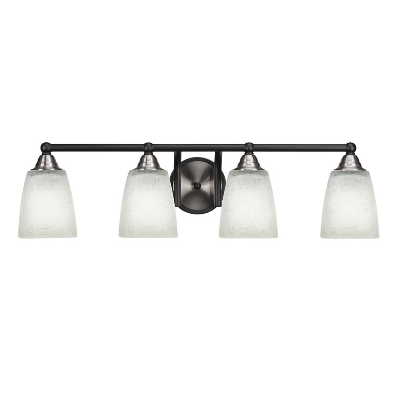 Michell 4-Light Bath Bar, Matte Black/Brushed Nickel