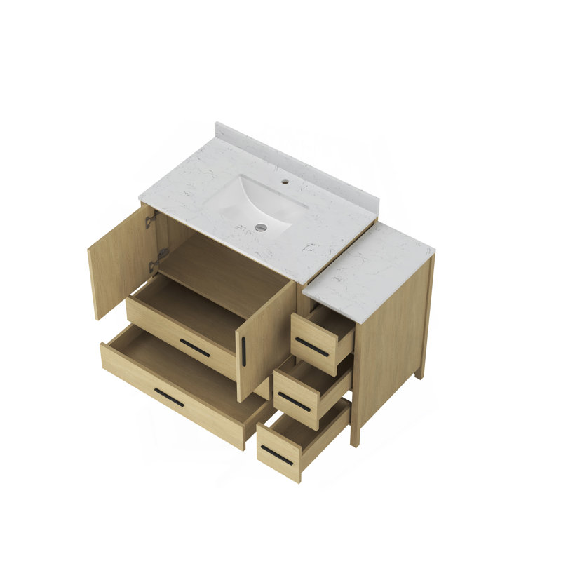 Armoire de meuble-lavabo à simple cuve l 48 po x P 22 po x H 34 po avec comptoir blanc, 48" W