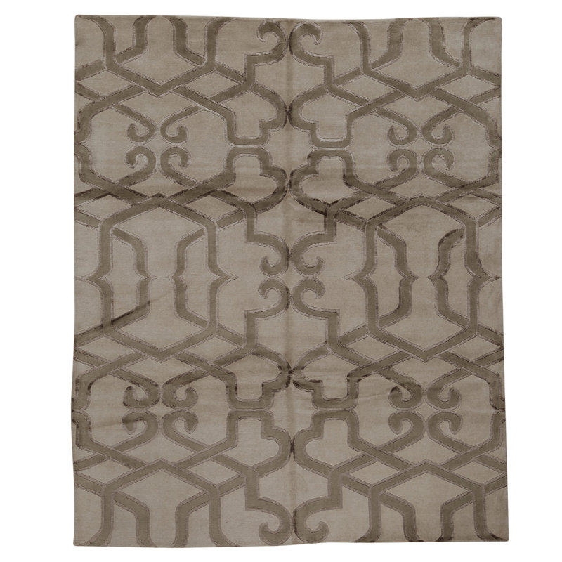 High-Quality Hand-Knotted Ivory Area Rug