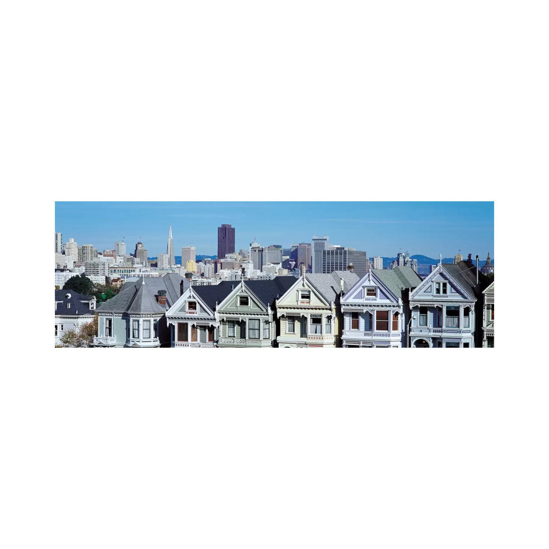 San Francisco Panoramic Skyline Cityscape - Wrapped Canvas Panoramic Print