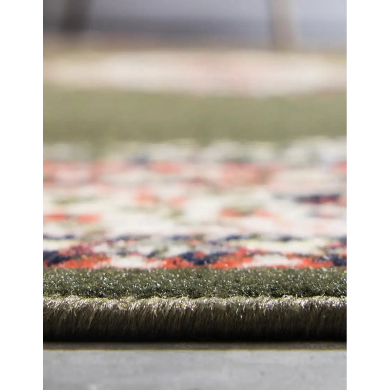 Tapis oriental noir Balthrop, Green, Rectangle 9 pi x 12 pi