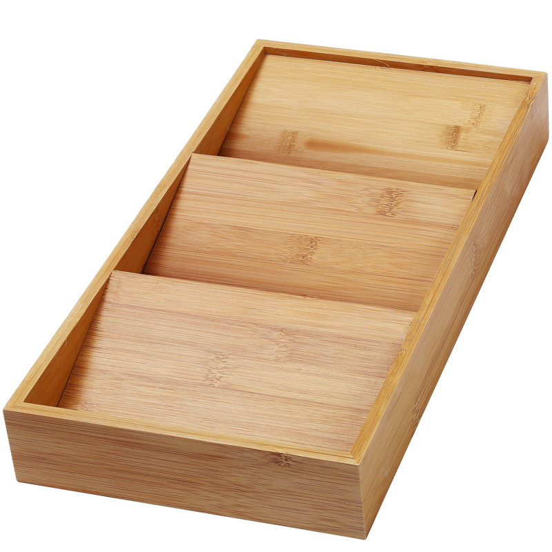 Rangement de tiroir h 2 po x l 8 po x p 15 po en bambou à 3 étages