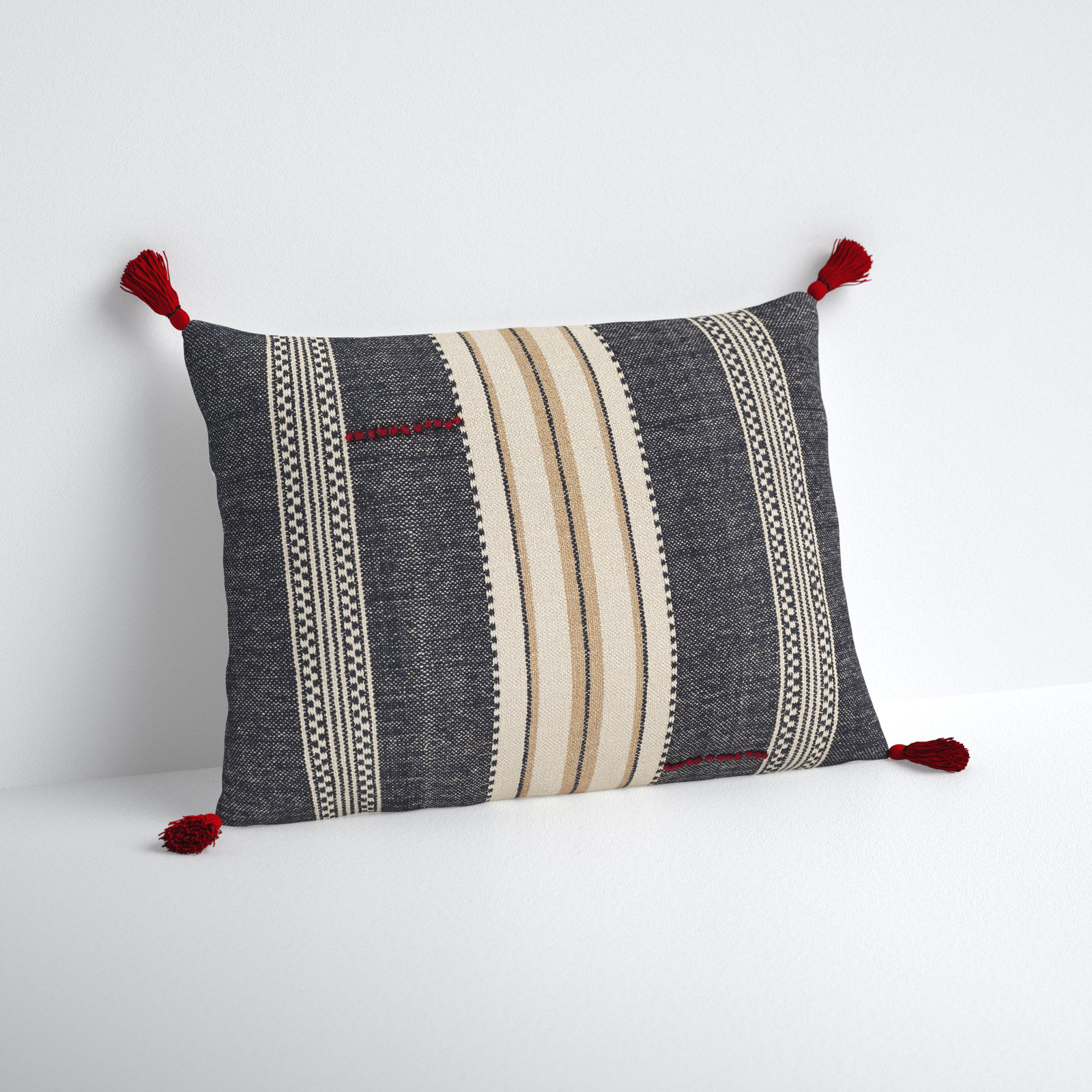 Gordon Tassels Lumbar Throw Pillow, Down