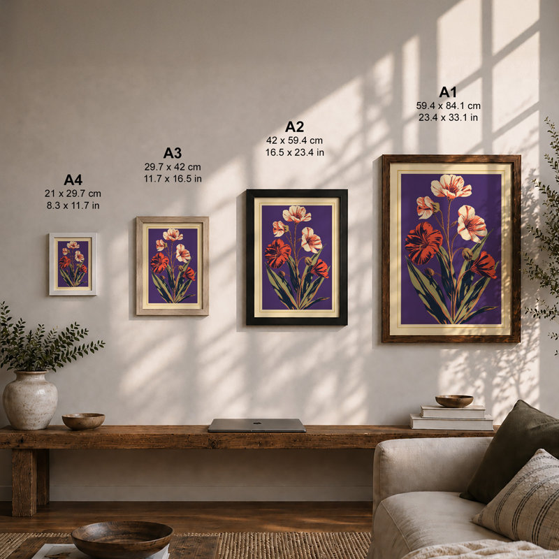 Carnation Cluster Botanical - Framed Print, A3 - 42.0 x 29.7 cm, Unframed